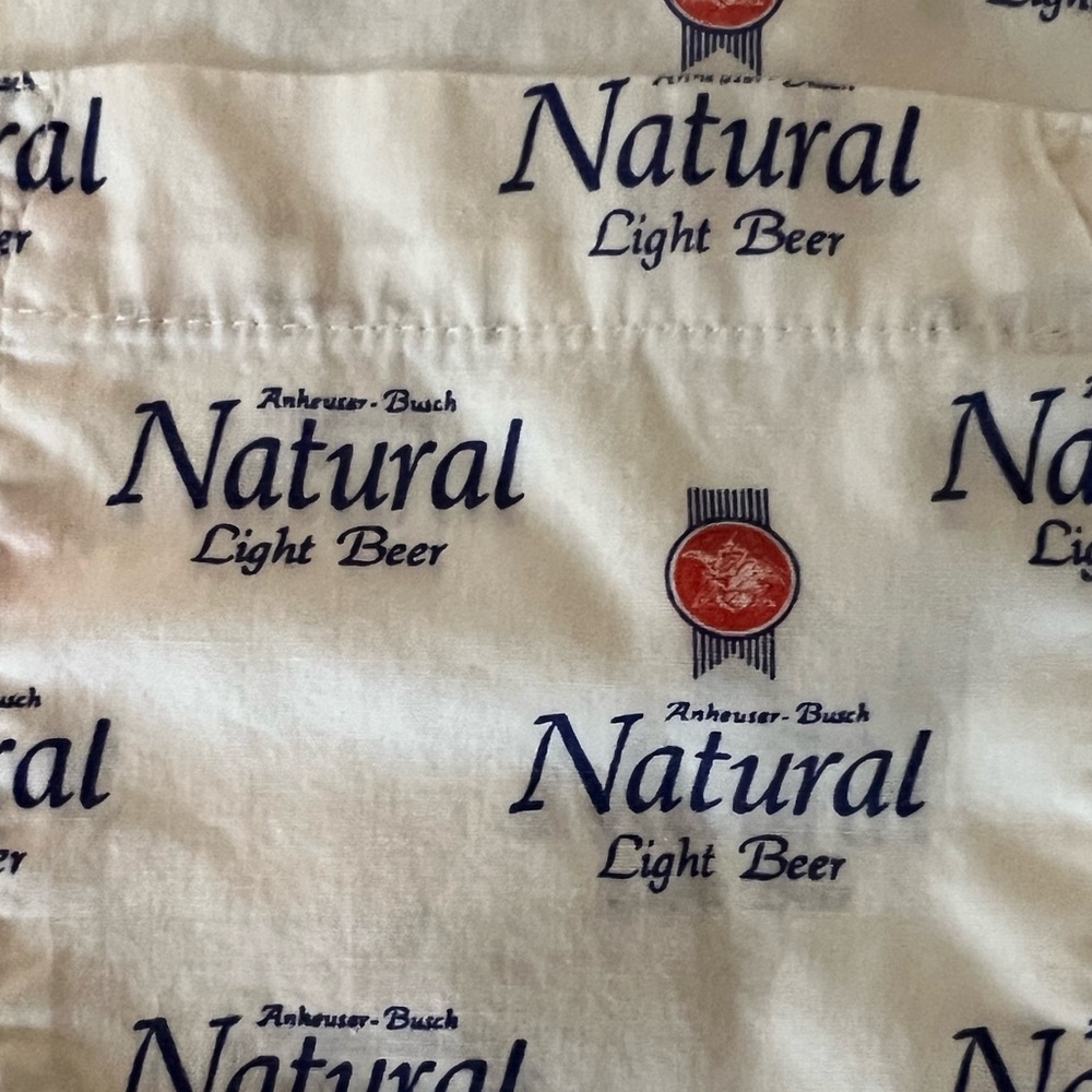 Natural Light Beer Short Sleeve Button Down Shirt Size XL - Picture 3 of 5
